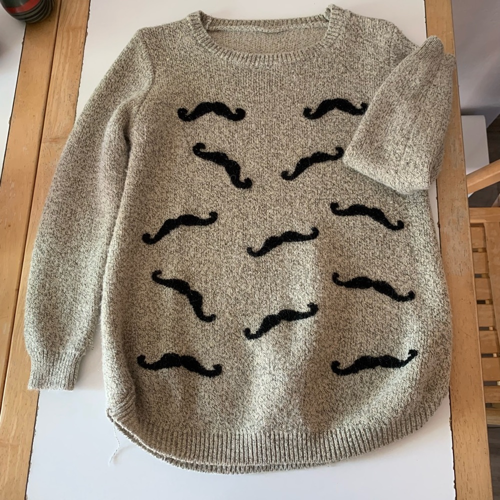Shirt or sweater with mustaches